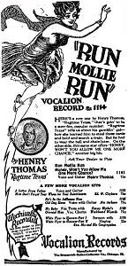 Chicago Defender advertisement for 1927 Vocalion 1141; source: Back cover of Herwin LP H 208; click to enlarge!